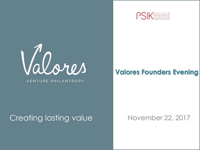 Valores Founders Evening, 22 November 2017